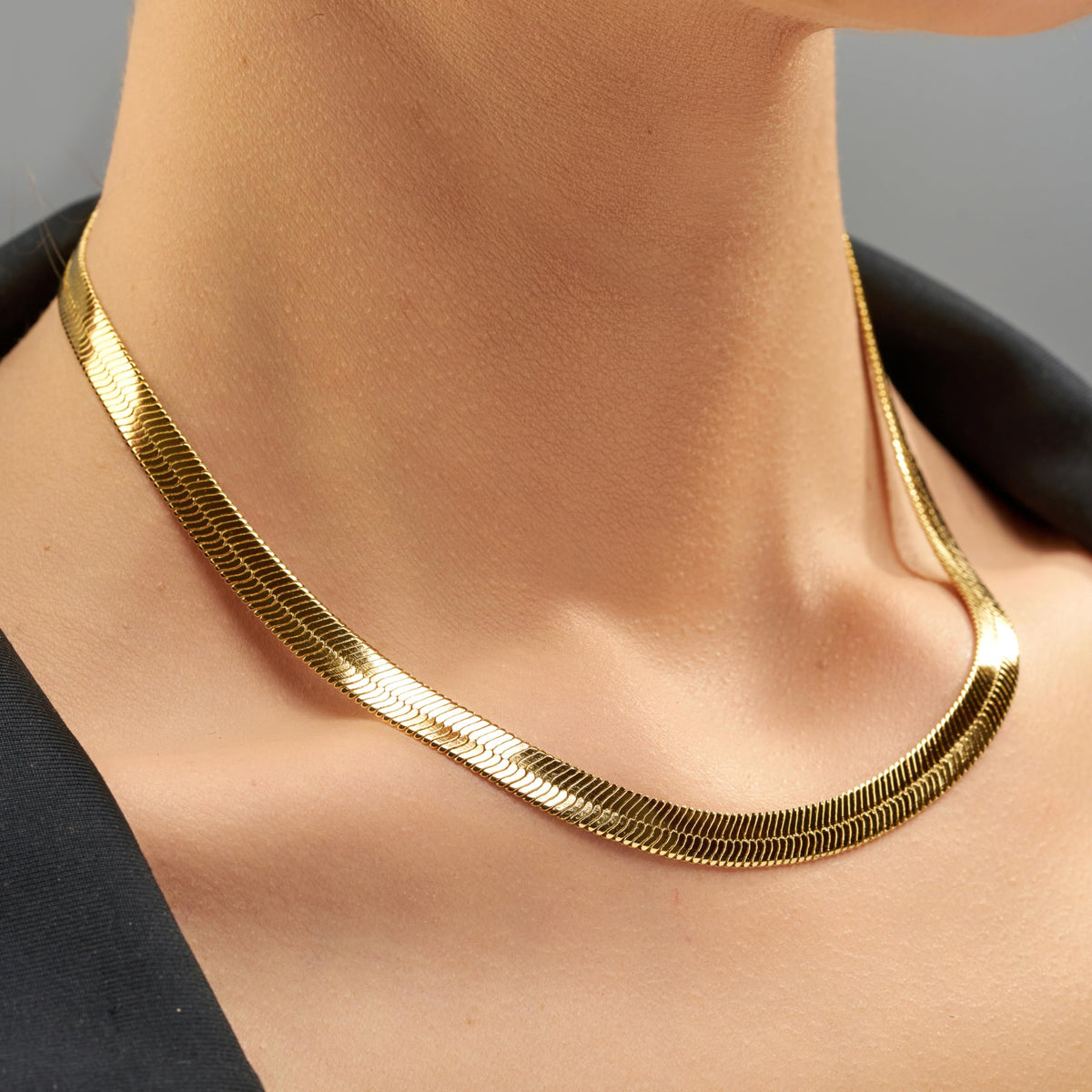 Premium Gold-Plated Stainless Steel Herringbone Chain Necklace – Waterproof, Tarnish Resistant & Designed by UNCLE LOL