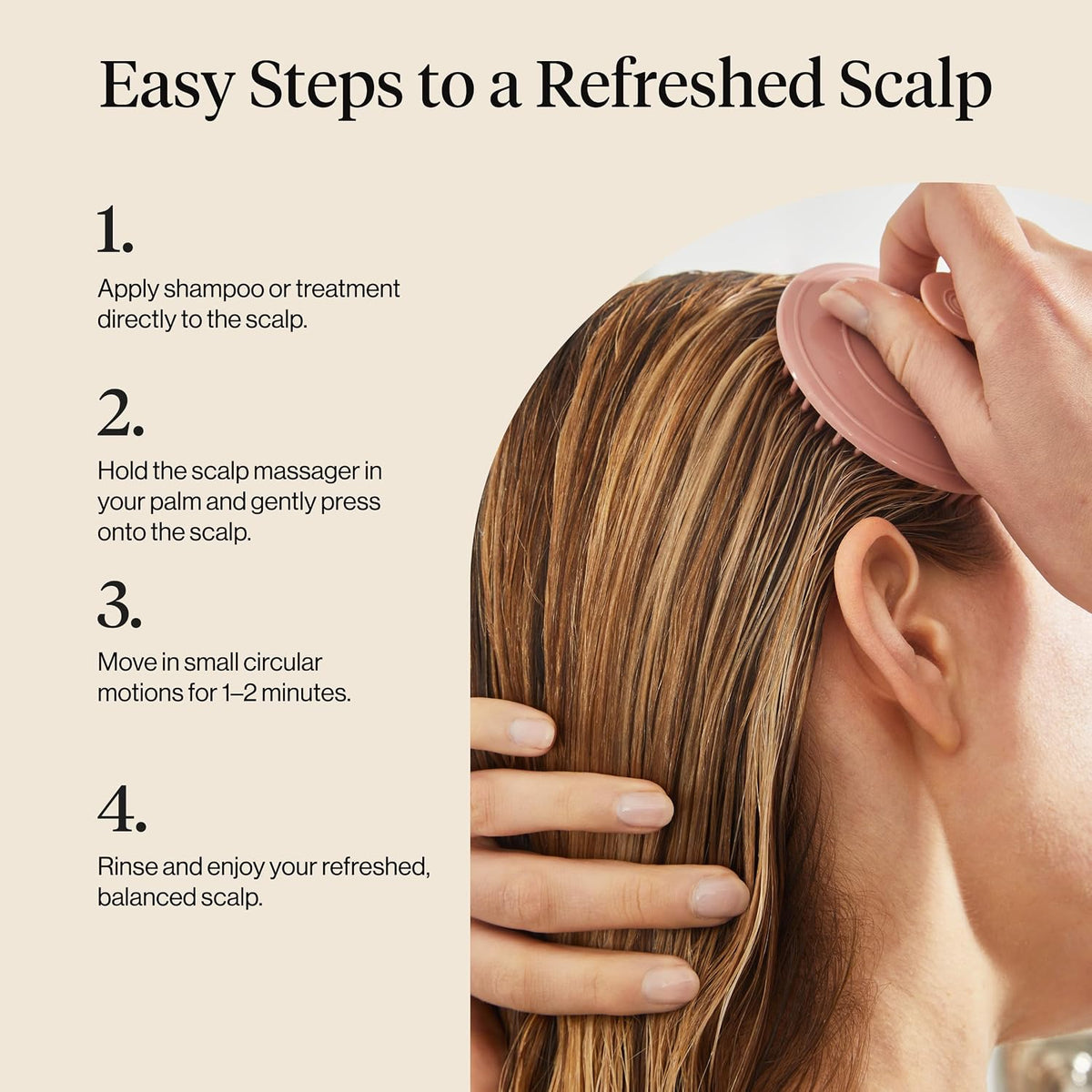 Kitsch Scalp Massager for Hair Care - Scalp Scrubber, Shampoo Brush & Exfoliator for Scalps- Hair Scrubber for Relaxing Bath - Terracotta