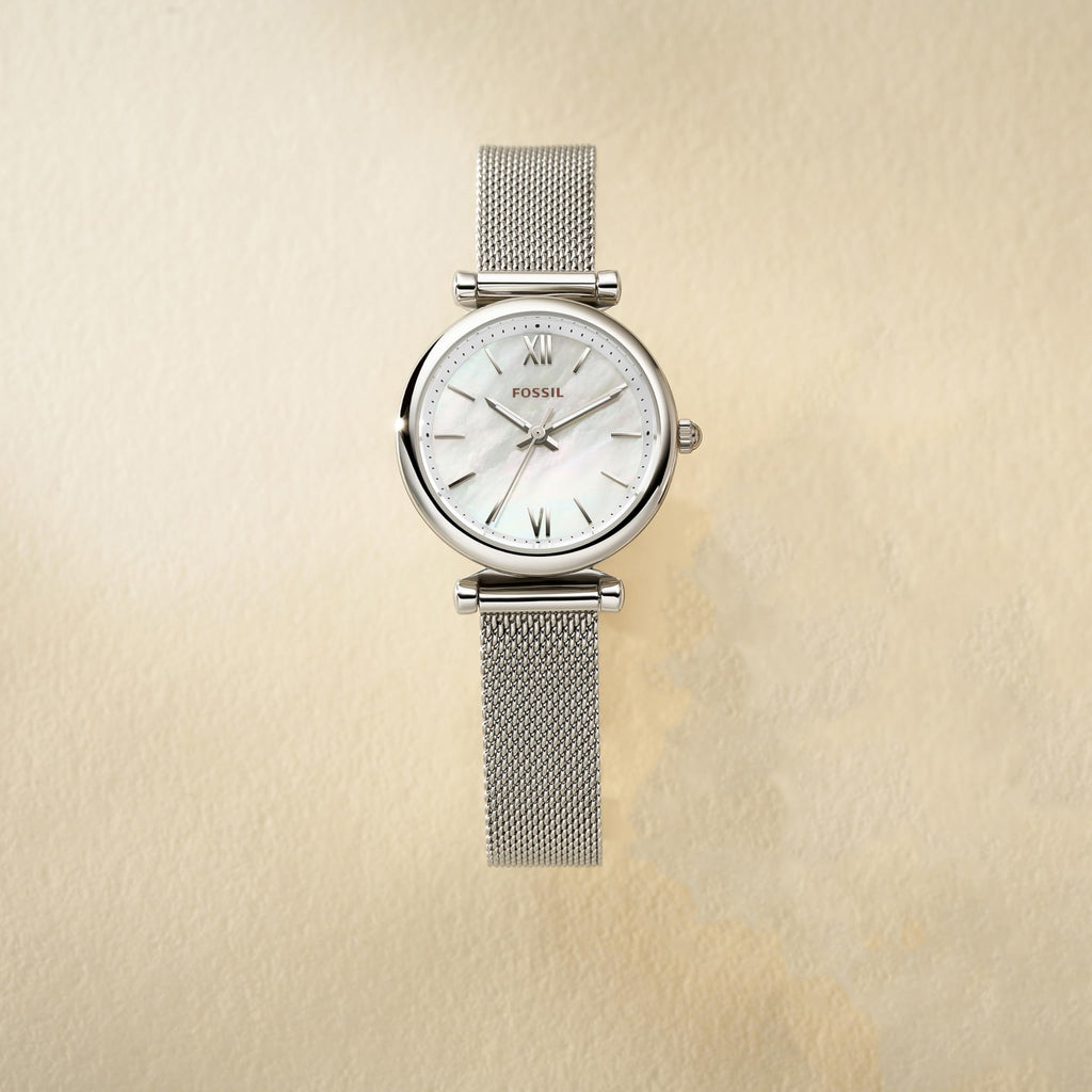 Fossil Women's Watch and Bracelet Set, Carlie Three-Hand Stainless Steel Watch for Women and Bracelet Set