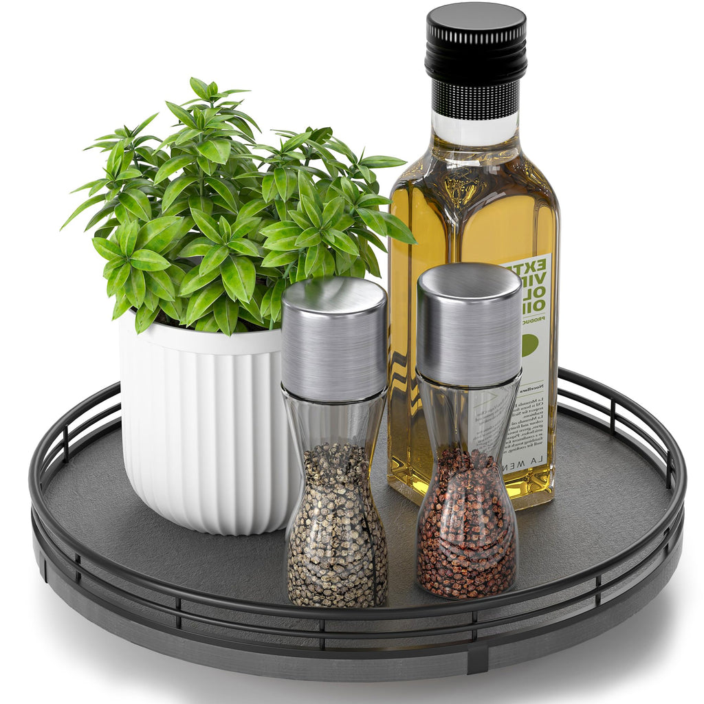 AMH Lazy Susan Wooden Organizer for Table Top
