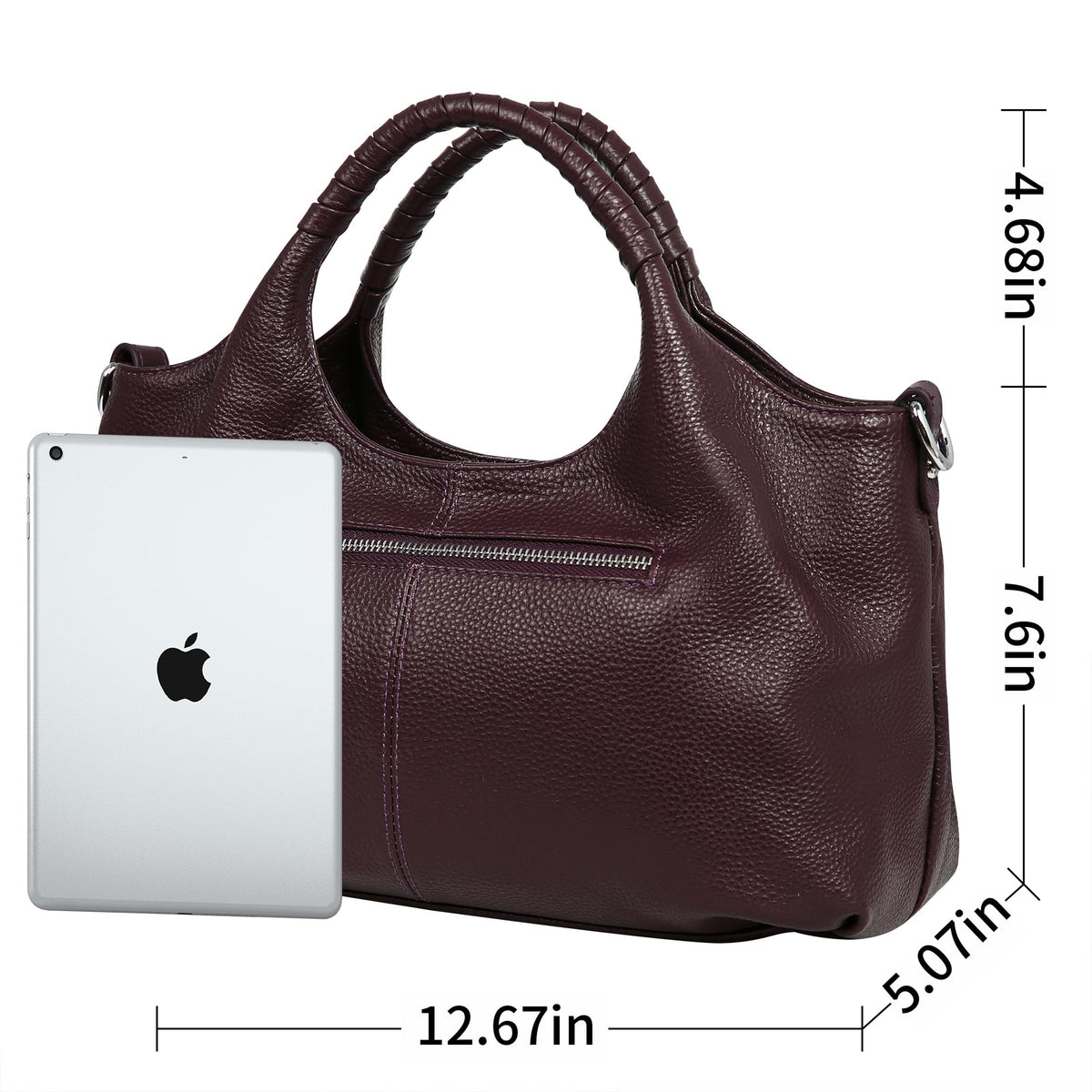 Iswee Leather Satchel Women Purse and Handbag Crossbody Shoulder Bag Hobo | Genuine Cowhide Leather Tote Top Handle Bag Soft & Durable Medium Size Bags with Detachable Multiple Pocketbooks Trendy