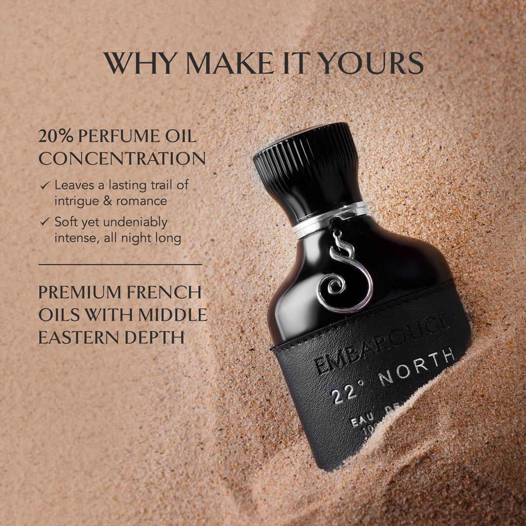 EMBAROUGE 22° North Eau De Parfum | Long Lasting Luxury Perfume for Men & Women | Inspired by French Perfumery | 100ml