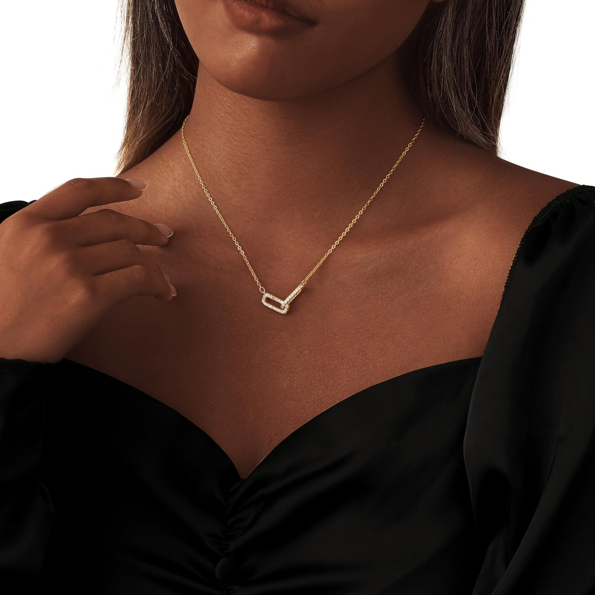 Coshilta Layered Gold Necklaces for Women, 14K Plated Gold Sterling Silver Plated Dainty Pendant Necklace Set with Cubic Zirconia,Stackable Chain Choker,Trendy Personalized Jewelry Gift Non Tarnish