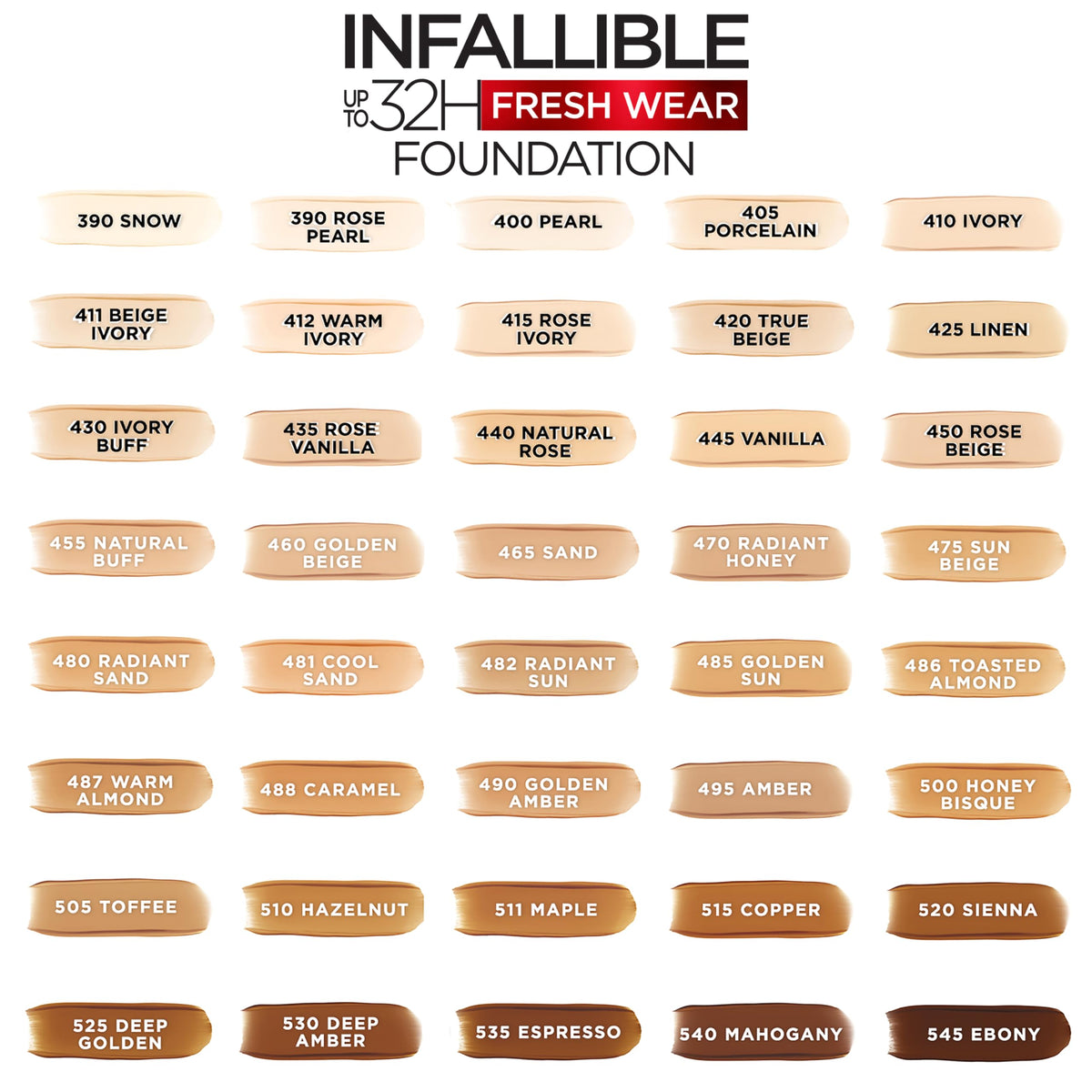 L'Oreal Paris Makeup Infallible Up to 32 Hour Fresh Wear Lightweight Foundation, 405 Porcelain, 1 Fl Oz, Packaging May Vary
