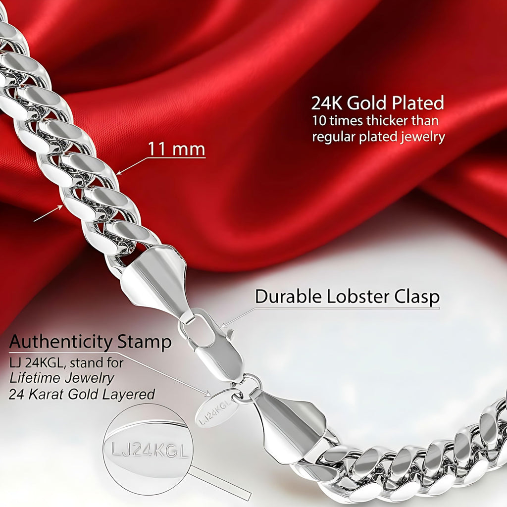 Premium 18K Gold-Plated Cuban Link Bracelet for Men & Women – Stainless Steel, Waterproof & Tarnish Resistant