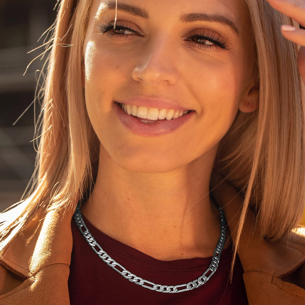 Premium 18K Gold-Plated Figaro Chain Necklace – Stainless Steel | Waterproof & Tarnish Resistant