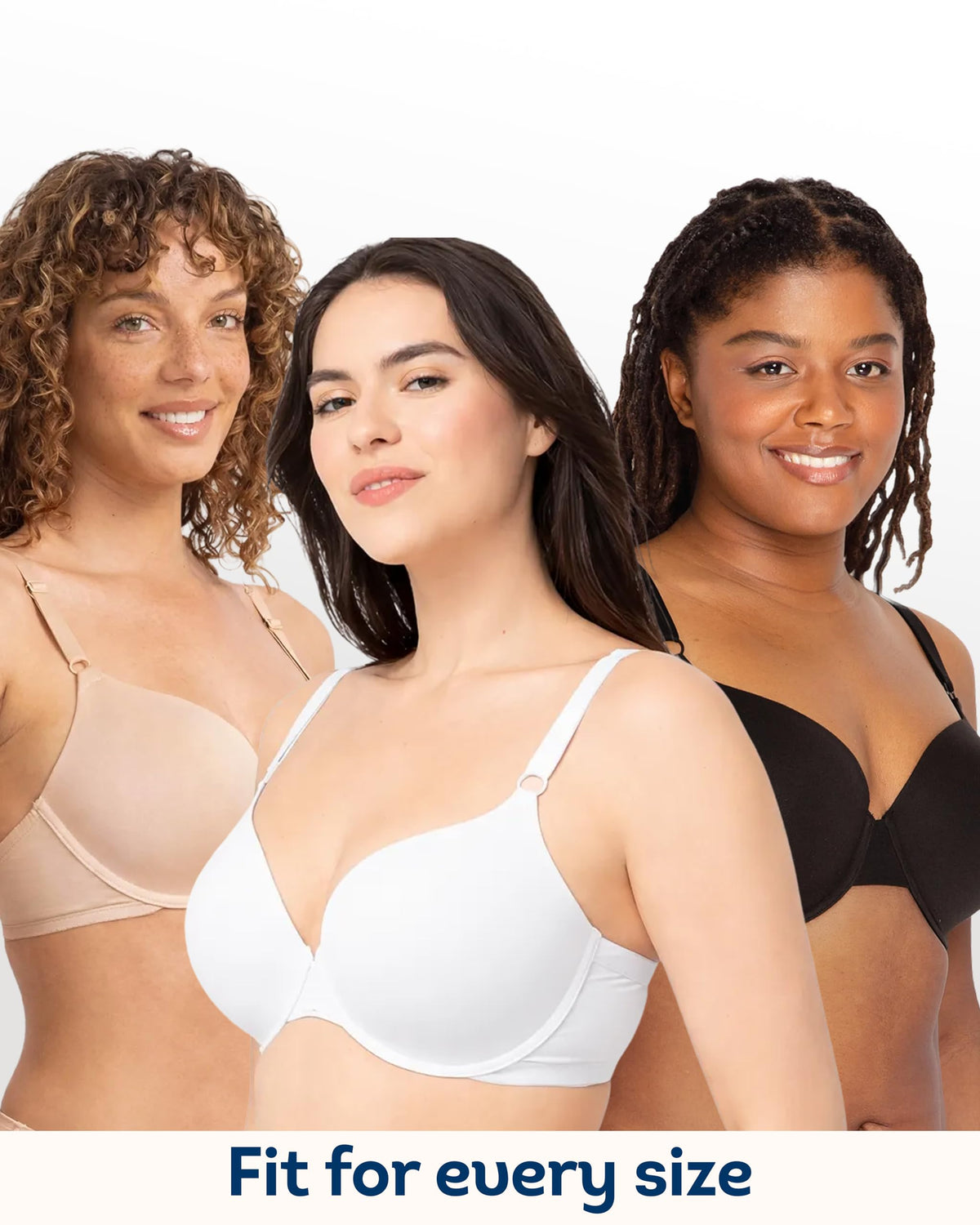 Fruit of the Loom womens T-shirt T Shirt Bra, Black/White/Grey Heather, 38DD US