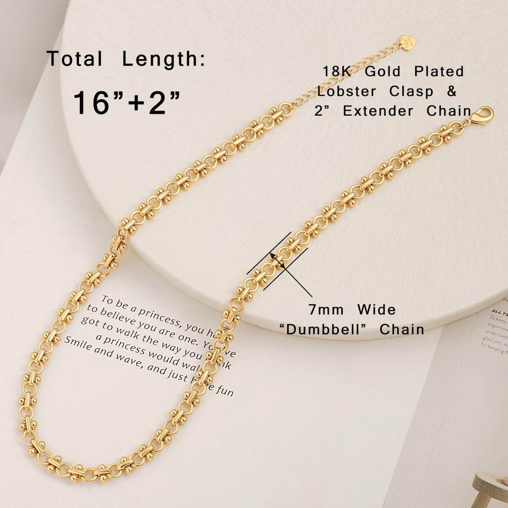 Aobei Pearl 18K Gold Plated Paperclip Chain Choker Satellite Chain Freshwater Cultured Biwa Pearl Pendant Necklace Dainty Turquoise Jewelry for Women
