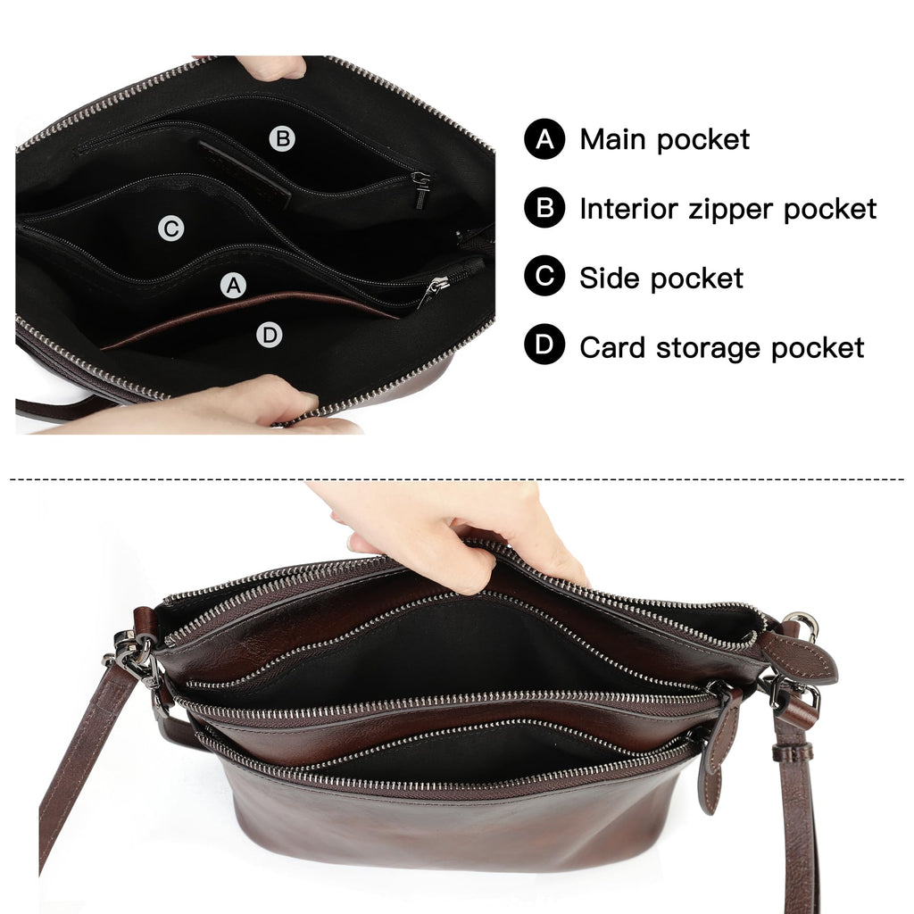 Genuine Leather Purses for Women Vintage Crossbody Bags for Women Hand Bags Women's Shoulder Handbags | Genuine Leather