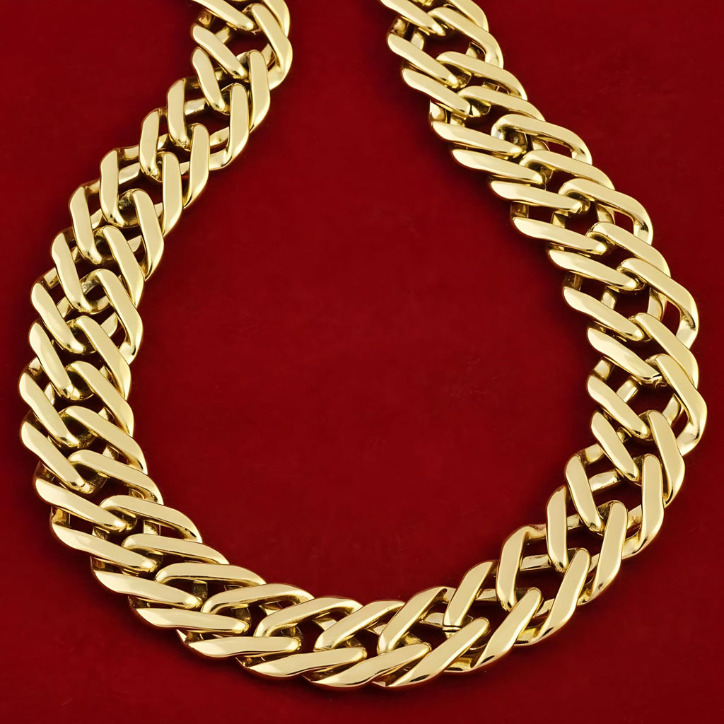 UNCLE LOL Premium Silver Cuban Link Chain Necklace – Tarnish-Resistant Stainless Steel