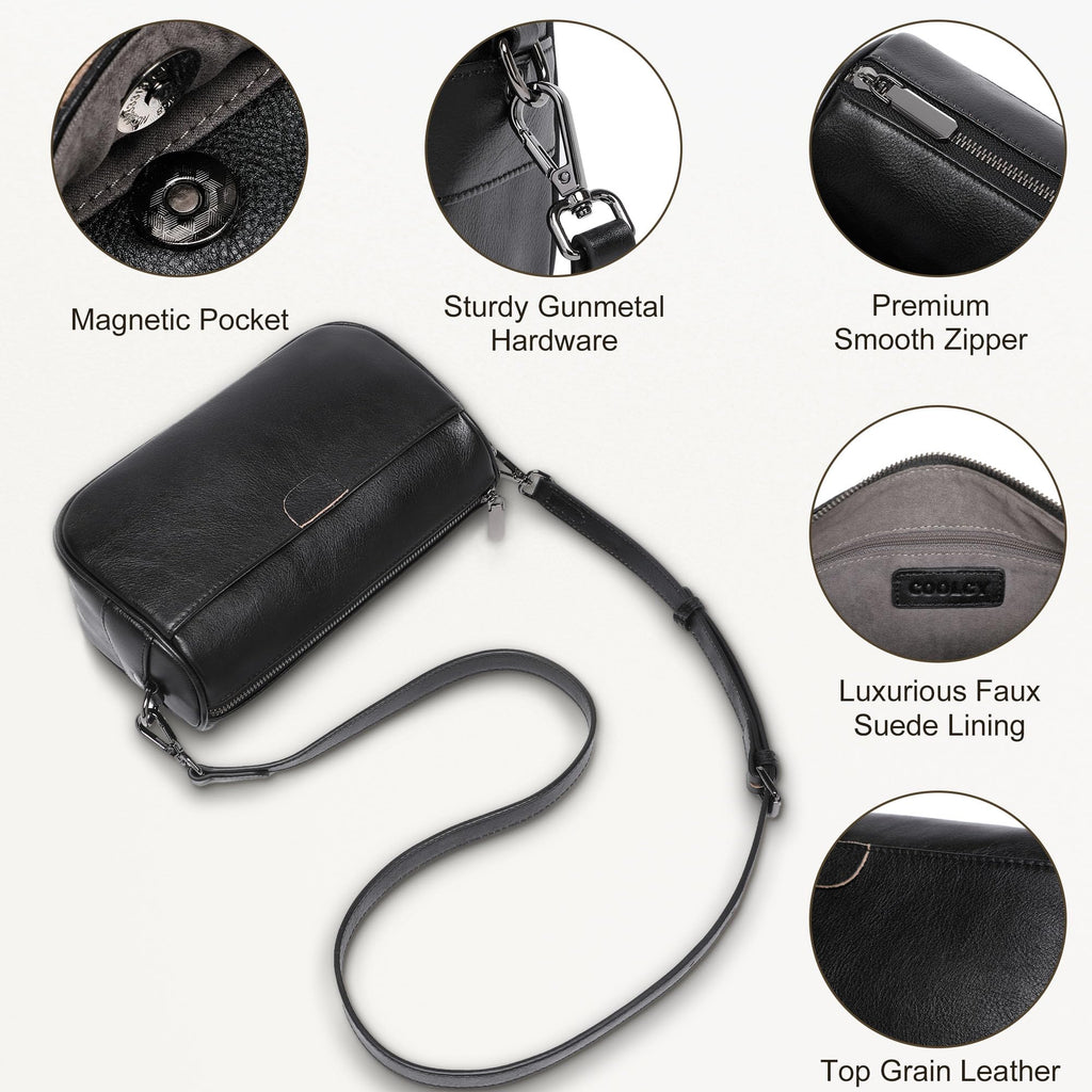 Genuine Leather Crossbody Purses Bag,Travel Casual Handbag,Small Shoulder Cross body Purse Trendy Gifts for Women