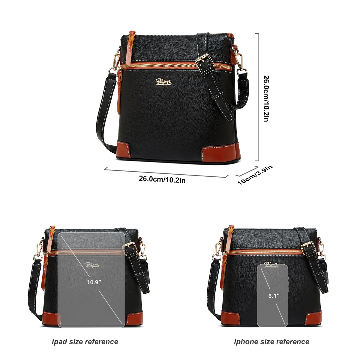 BOYATU Leather Crossbody Bag for Women: Designer Shoulder Purse for Travel - Trendy Genuine Leather Handbag for Everyday
