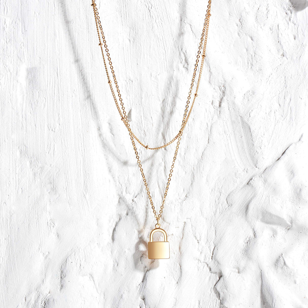 MEVECCO Layered Heart Necklace Pendant Handmade 18k Gold Plated Dainty Gold Choker Arrow Bar Layering Long Necklace for Women
