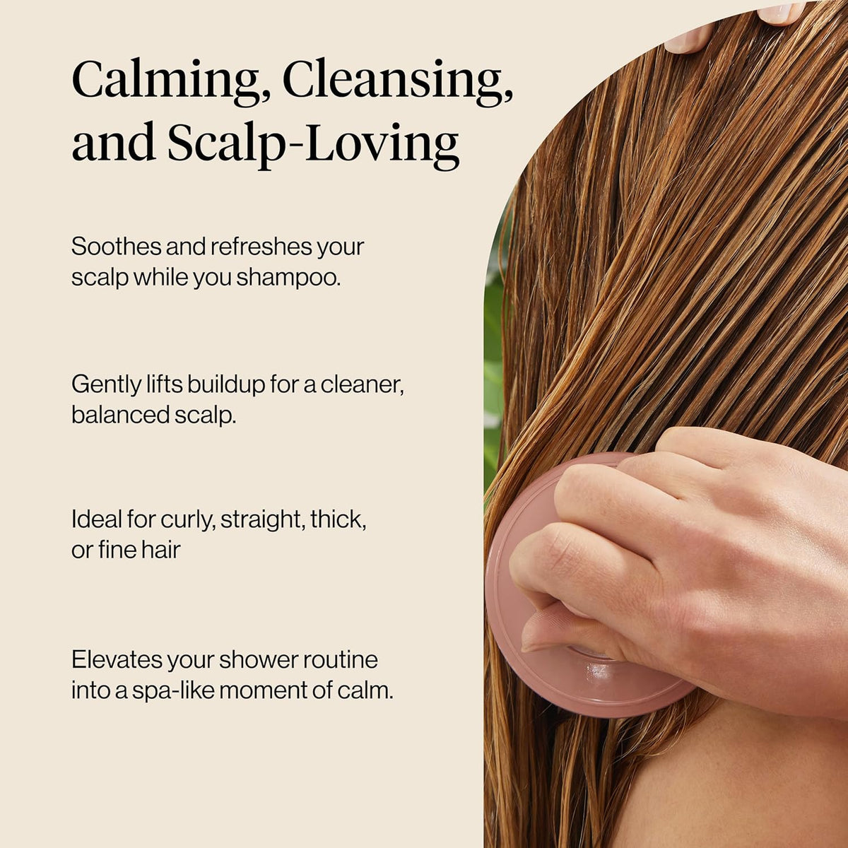 Kitsch Scalp Massager for Hair Care - Scalp Scrubber, Shampoo Brush & Exfoliator for Scalps- Hair Scrubber for Relaxing Bath - Terracotta