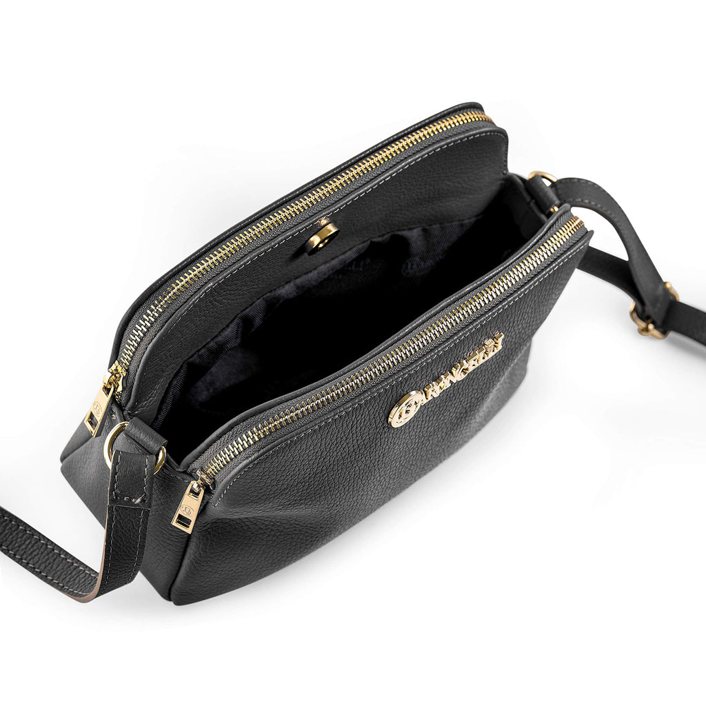 Baroncelli Crossbody Bag Made in Italy with Long Stripe Genuine Italian Soft Leather