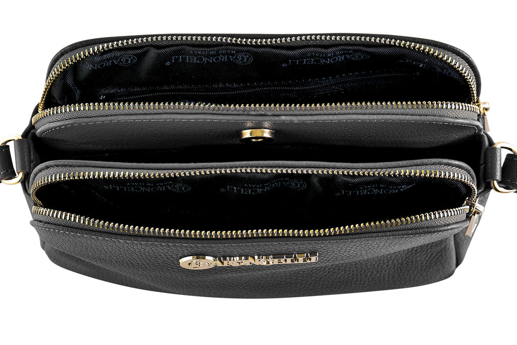 Baroncelli Crossbody Bag Made in Italy with Long Stripe Genuine Italian Soft Leather