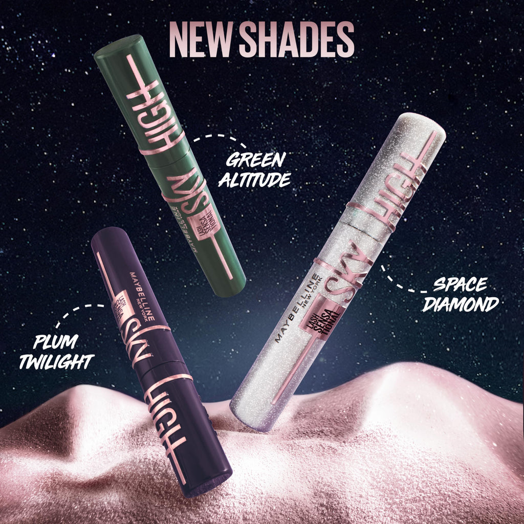 Maybelline Lash Sensational Sky High Washable Mascara Makeup, Volumizing, Lengthening, Defining, Curling, Multiplying, Buildable Formula, Blackest Black, 1 Count