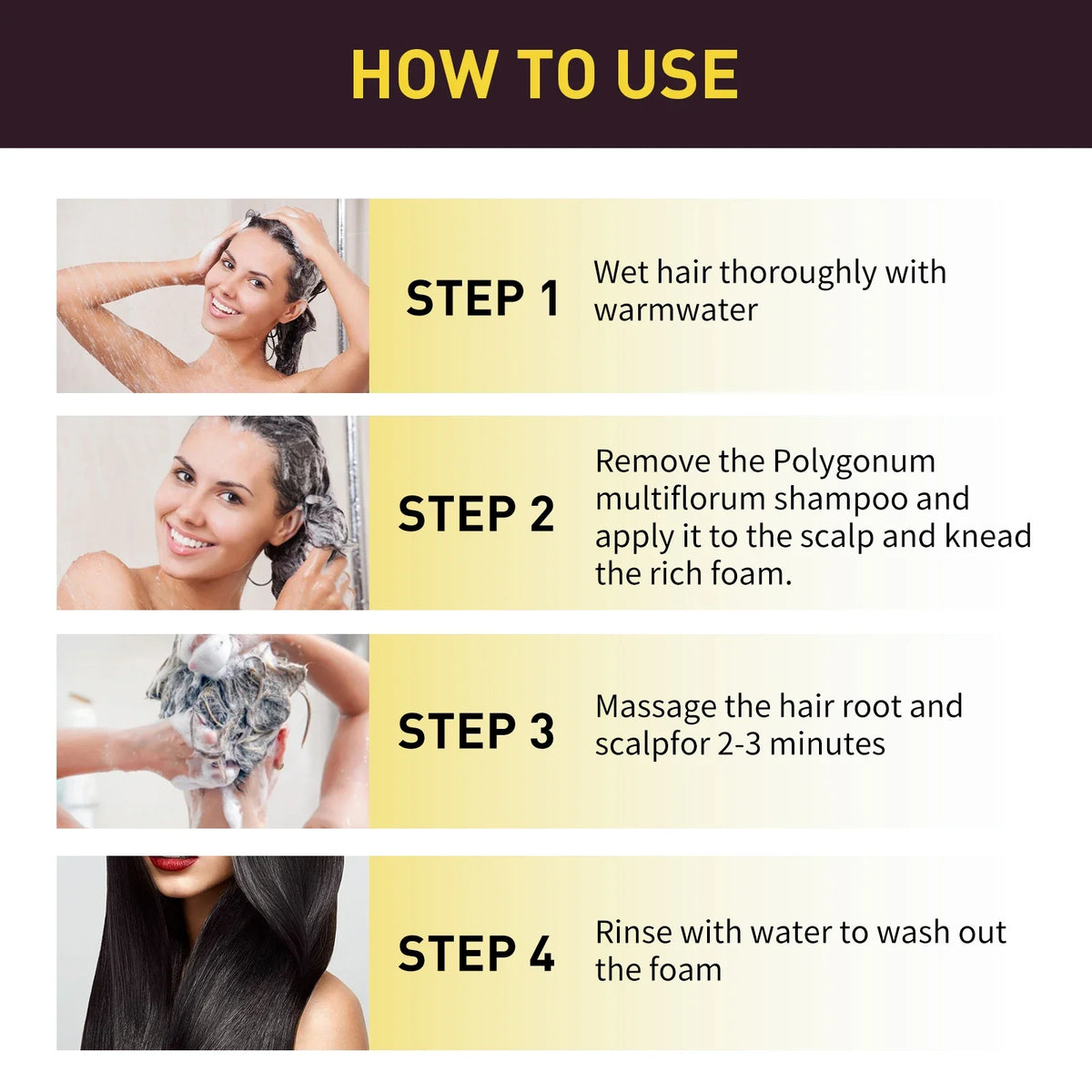 EELHOE Brown Hair Dyeing Shampoo Lasting Coloring Deeply Nourishing Reduce Breakage Promote Scalp Health Hair Dyeing Shampoo