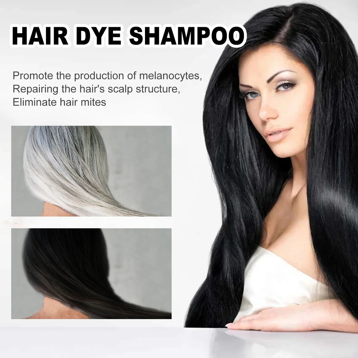 EELHOE Brown Hair Dyeing Shampoo Lasting Coloring Deeply Nourishing Reduce Breakage Promote Scalp Health Hair Dyeing Shampoo