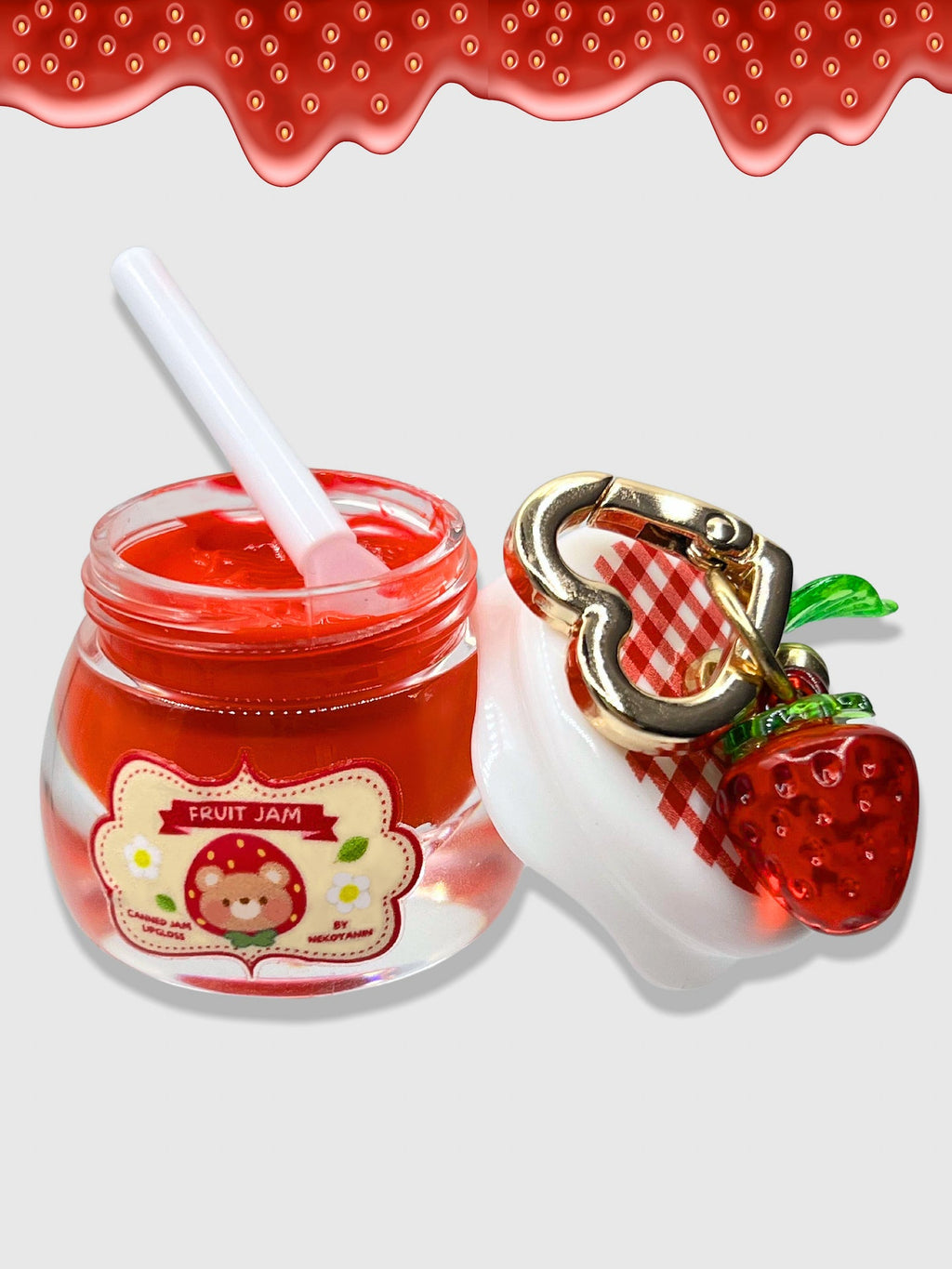 Fruit Jam Lip Gloss Keychain