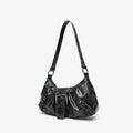HEONYIRRY Maillard Style Retro Small Bag Spicy Girl Y2K Wasteland Vintage Leather Shoulder Armpit Bag - Zipper Closure