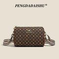 Alphabet Print Shoulder Bag For Women Rectangular Polyester Crossbody With Interior Slot Pocket