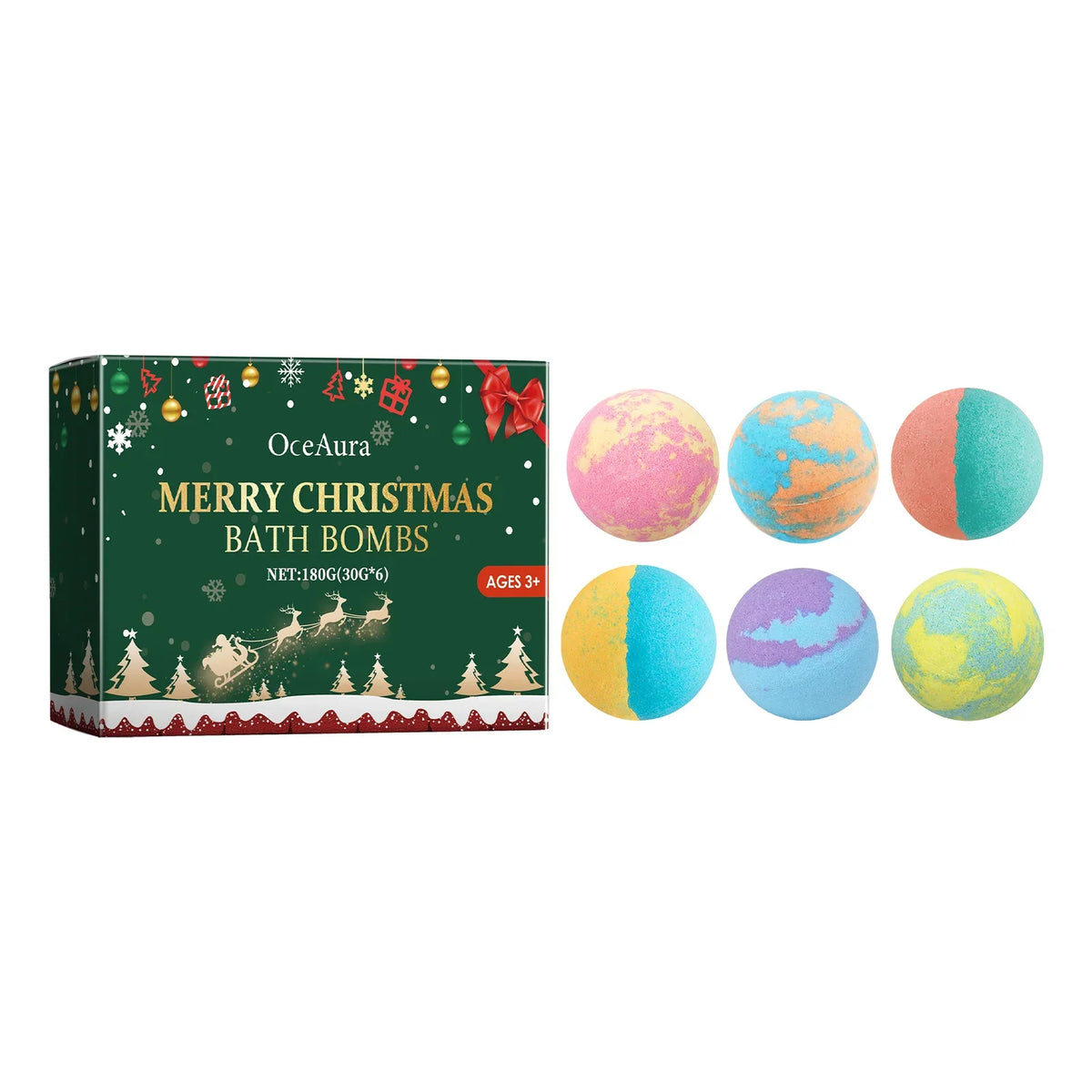 Christmas Colorful Bath Balls Foot Spa Deep Moisturizing Skin Relaxing Reduce Dryness Kids Gifts Bubble Rosemary Bath Ball Bombs