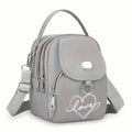 Heart Love Print Shoulder Bag - Compact Crossbody With Adjustable Strap And Ample Capacity