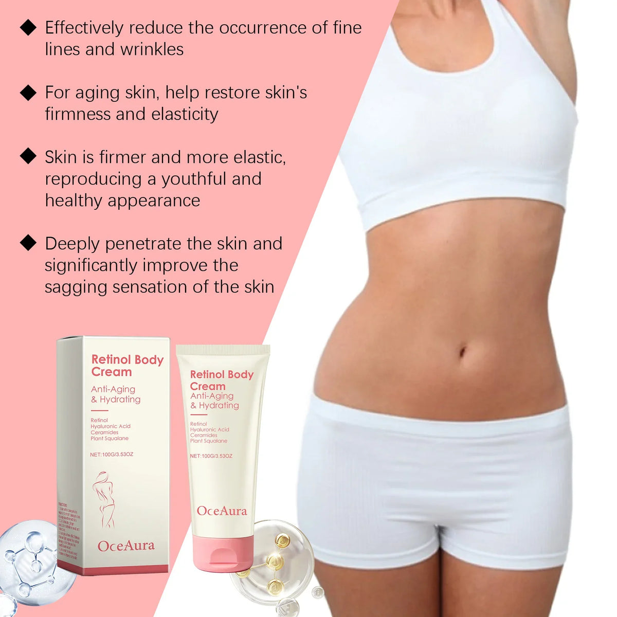 Retinol Tightening Body Lotion Anti-Wrinkle Repair Improve Sagging Skin Remove Cellulite Nourish Lift Firming Moisturizing Cream