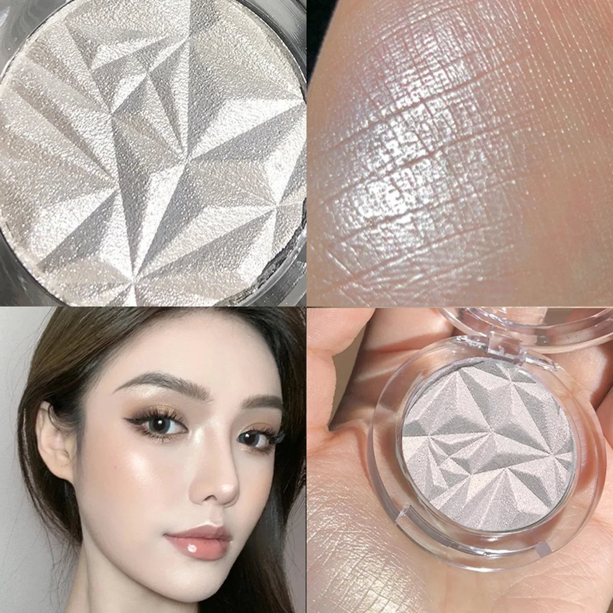 Shimmer Diamond Glow Highlighter 2-Color Palette – Brighten & Contour, Radiant Skin, Natural Glow for Festival & Daily Makeup