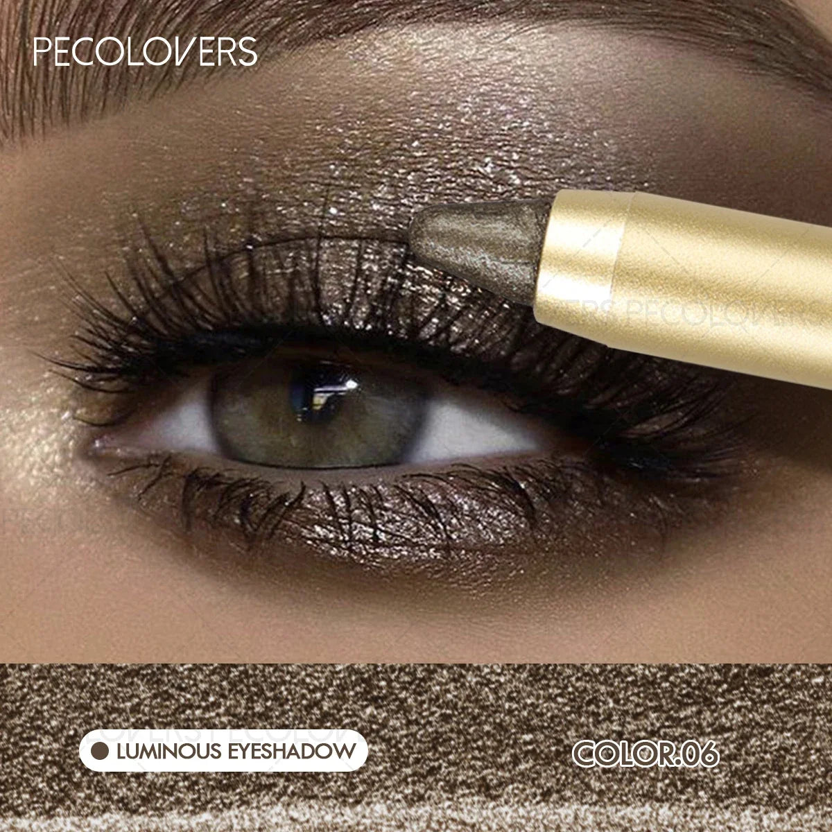 Smudge-Proof & Waterproof Eyeshadow Stick,Dual-Ended Eye with Shadow Stick,Sponge Brush,Glitter & Matte Finishes