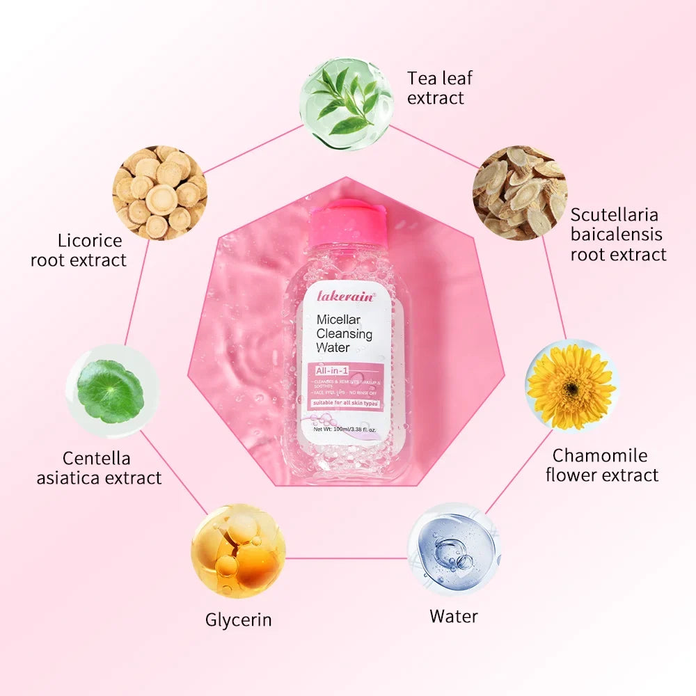 All in One Cleansing Water Deep Makeup Remove Sensitive Soothes Vegetarian Non-stimulating Cleaning Hydrate Cleansing Products