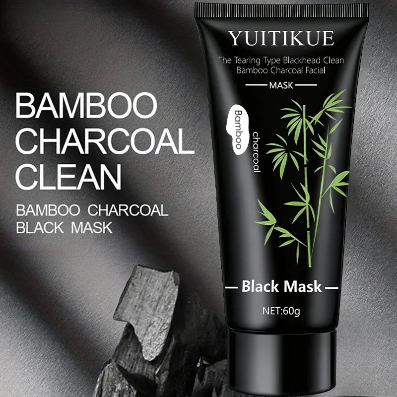 YUITIKUE Bamboo Charcoal Black Mask 60g - Tearing Type Deep Cleanse, Blackhead Removal for Clear Skin