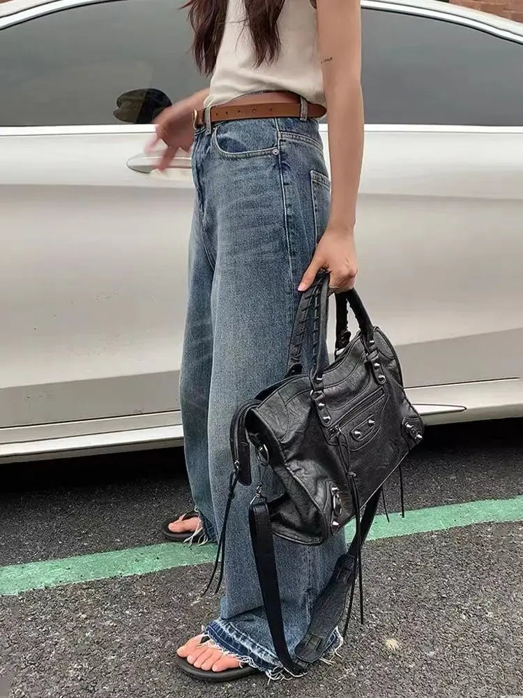 Brand PU Leather Crossbody Shoulder Bag For Women City Tote With Saddle Shape Y2K Street Style - Durable PU Leather