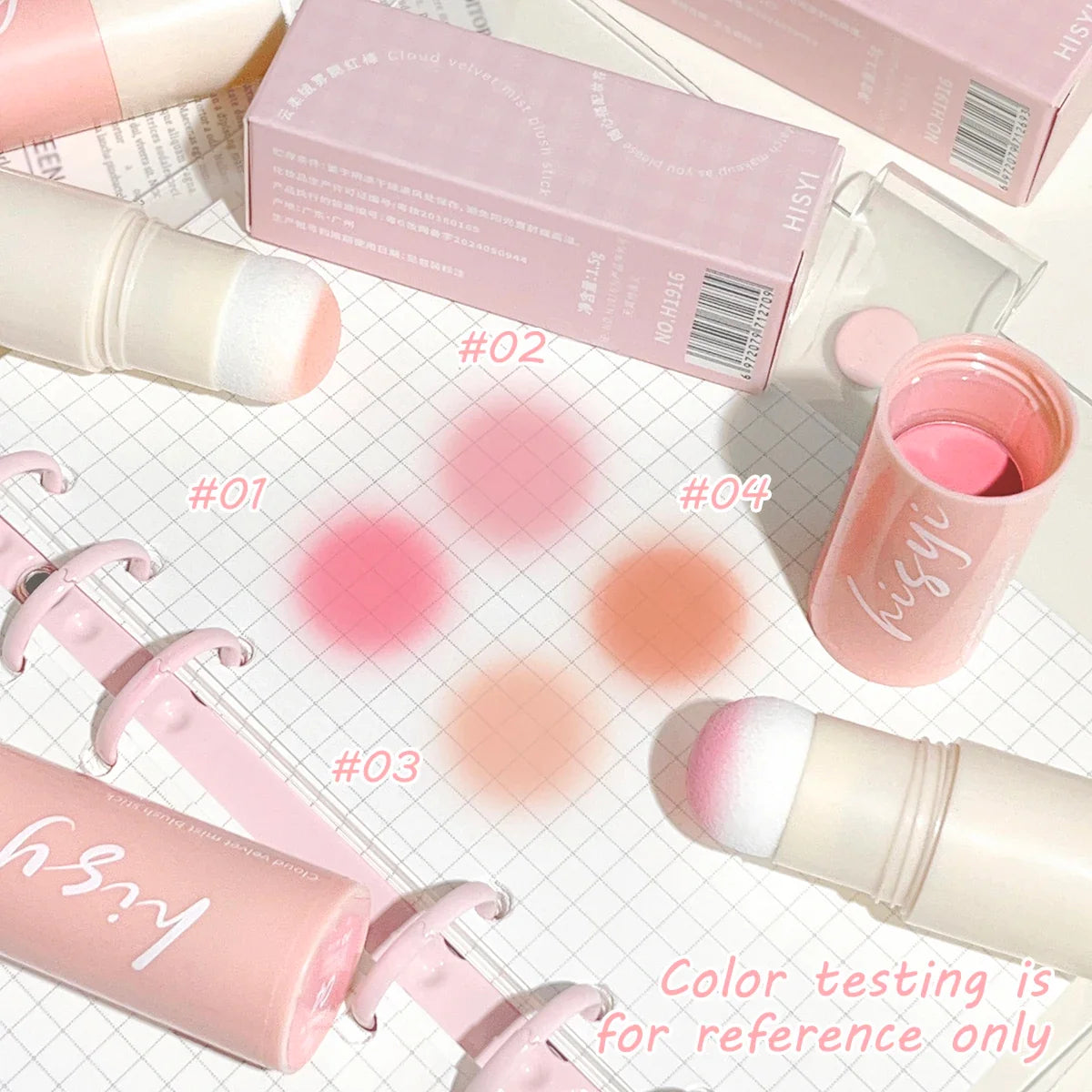 HISYI Yunrou Soft Fog Blush Stick - Energetic and Bouncy, Korean Style, Brightening, Dual-Use for Lips and Cheeks