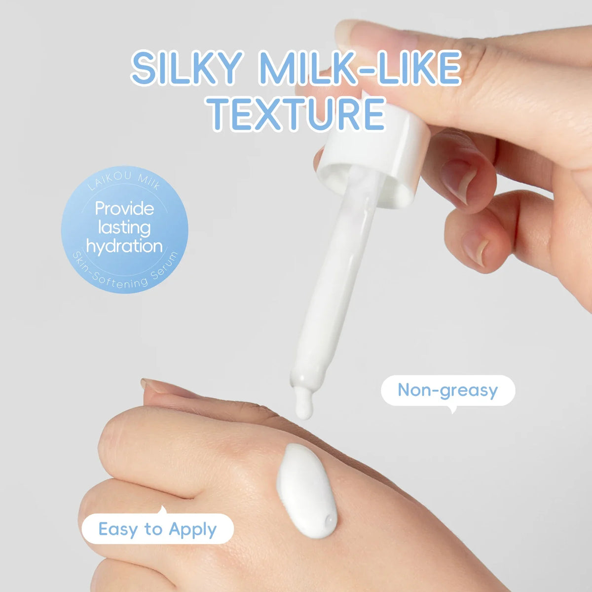 LAIKOU Milk Skincare Set Softening Serum Moisturizing Cream Gentle Cleanser Brightening Hydration Travel Kit