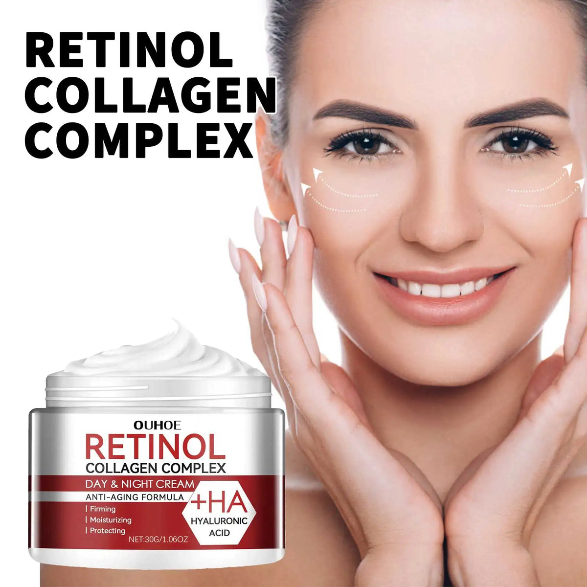 Retinol Collagen Face cream Complex Day Night Cream Hyaluronic acid Reduce fine lines dark circles moisturize firm pores