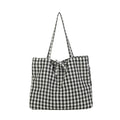 Casual Plaid Tote Bag With Large Capacity Lightweight Shoulder Handbag For Women Daily Use