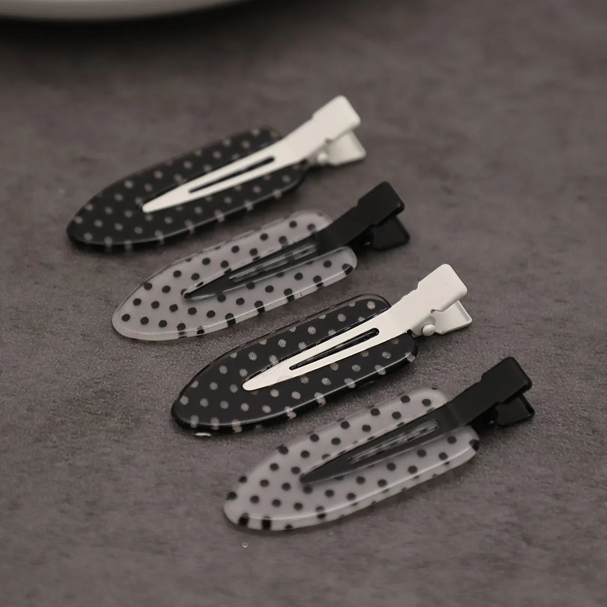 4 pieces/black and white acetic acid traceless hair clip acrylic duckbill clip sweet bangs hair clip hair clip