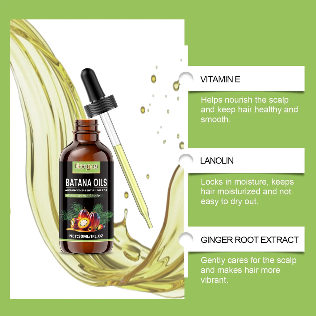 Batana Oil for Hair Growth Revitalizing Strengthening Nourish Damaged Hair Scalp Treatment Add Volume Thicker Stronger Hair Care