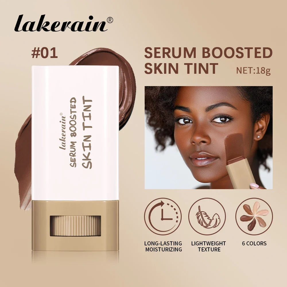 Skin Tint Foundation Stick Eraser Concealer Foundation Stick Serum Boosted Smooth Plumper Hight Coverage Travel Bronze Foundatio