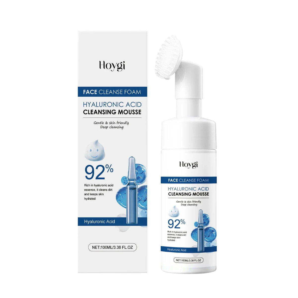 Hyaluronic Acid Cleansing Foam Gentle Moisturizing & Nourishing Oil Control Brightening Rejuvenation Face Wash Foam Face Cleanse