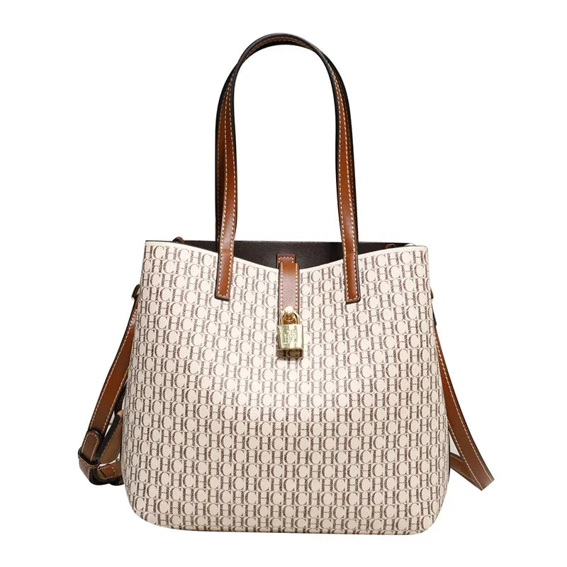 CH Women's PU Crossbody Bag With Letter Print - Large Capacity For Daily Commute And Everyday Use