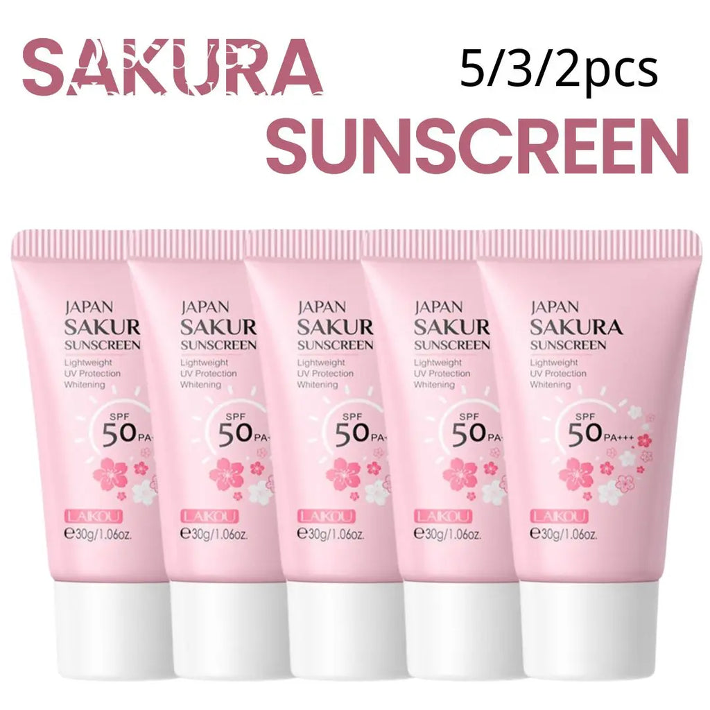 Sakura Sunscreen Cream SPF50 Moisturizing UV Protect Face Body Sunscreen Isolation Lotion Oil Control Reduce Melanin Skin Care