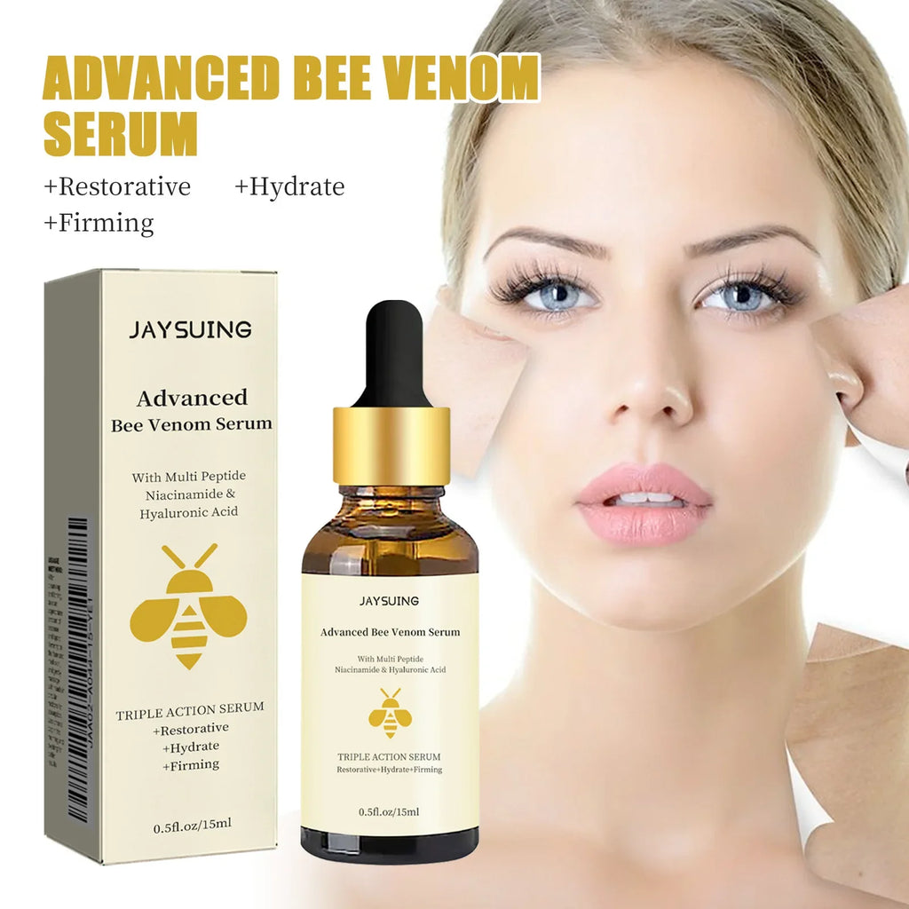 1/2/3pcs Bee Venom Facial Serum Face Essence Wrinkle Reduction Skin Tightening Natural Collagen Booster Hyaluronic Acid  Essence