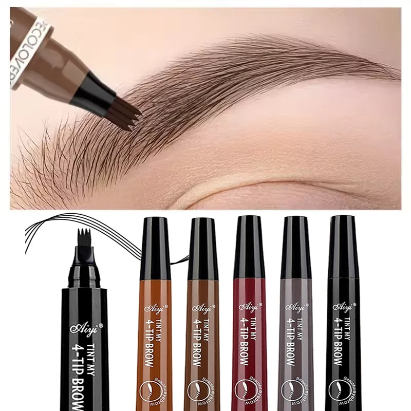 4 fork microblading eyebrow pencil waterproof eyebrow pencil natural long-lasting eyebrow makeup five colors