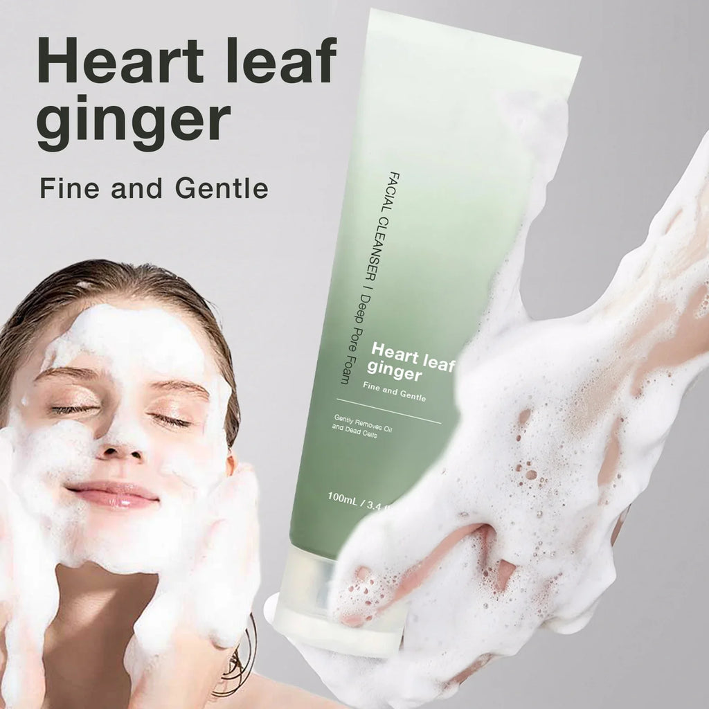 Facial Cleanser Heartleaf Succinic Moisture Cleansing Foam Deep Cleaning Oil Control Pore Soothing Korean Cosmetic Skin Care
