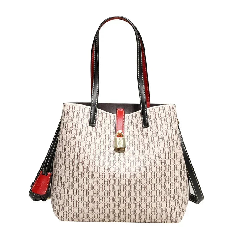 CH Women's PU Crossbody Bag With Letter Print - Large Capacity For Daily Commute And Everyday Use