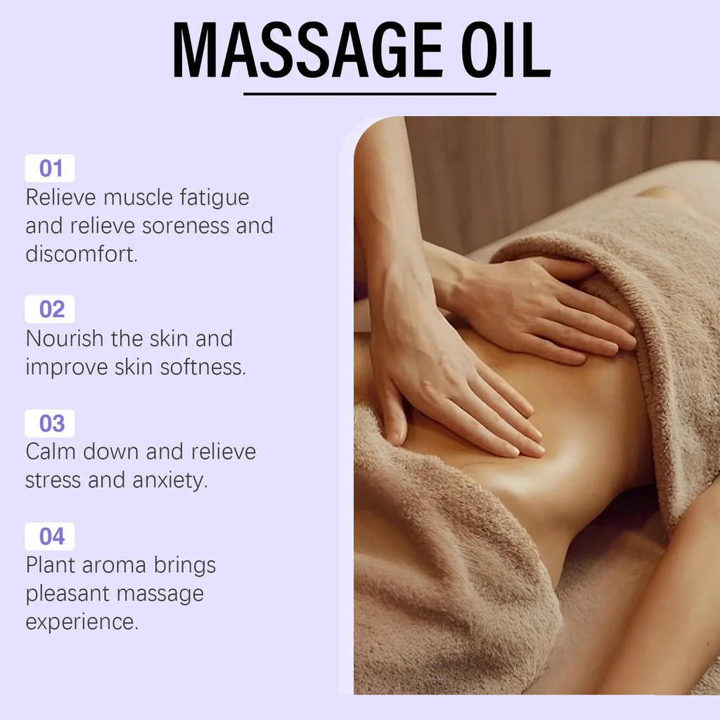 Lavender Relaxing Massage Oil Moisturizing Body Skin Smoothing Soft Stress Relief Muscle Sore Help Sleep Gua Sha Fragrance Oil
