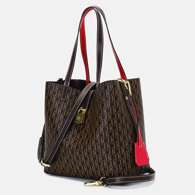 CH Women's PU Crossbody Bag With Letter Print - Large Capacity For Daily Commute And Everyday Use